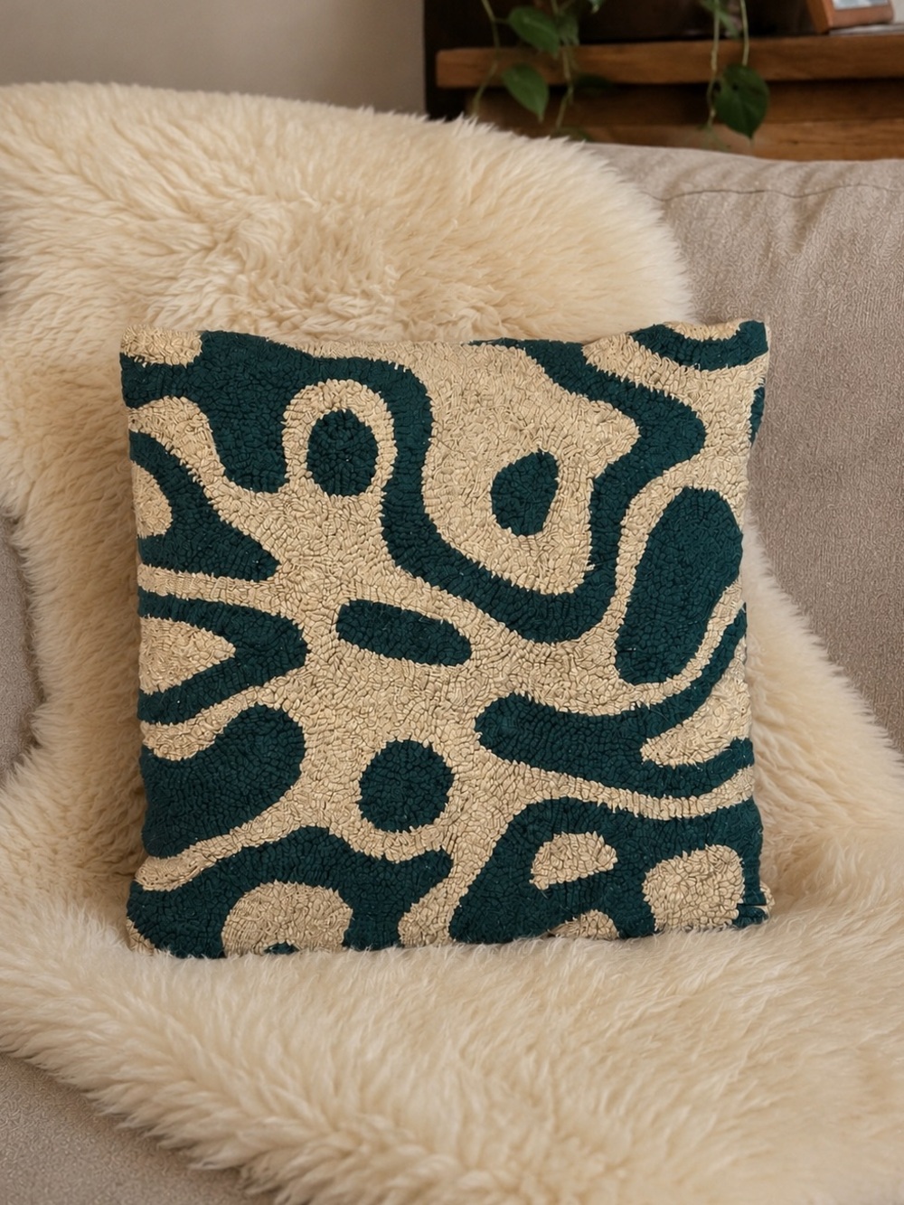 Rare Parks Project Yellowstone Geysers Print Hooked Throw Pillow